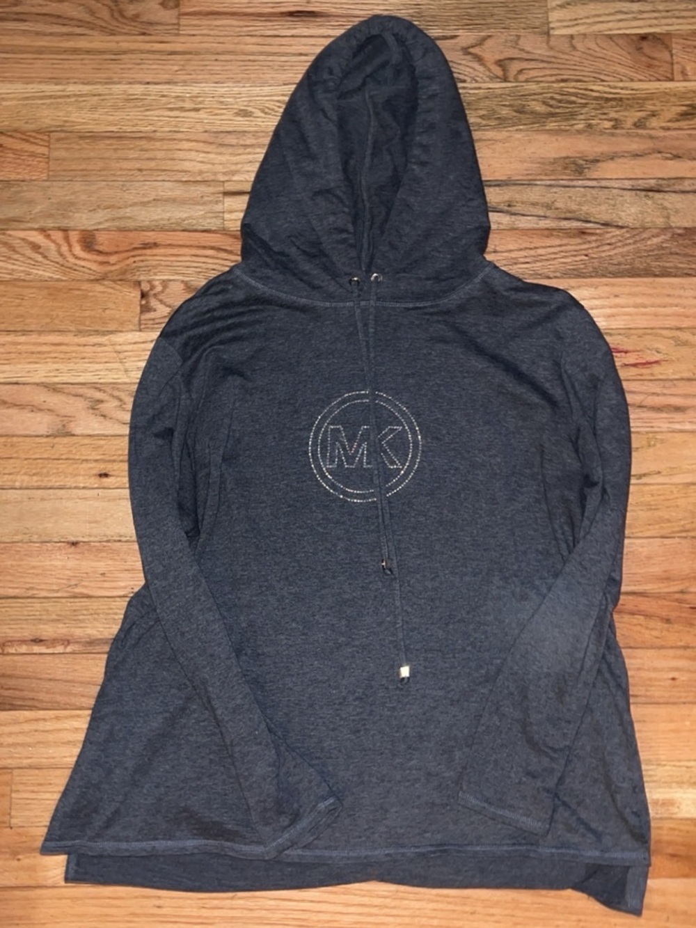 Michael Kors Dark Charcoal Hooded Pullover with MK Emblem